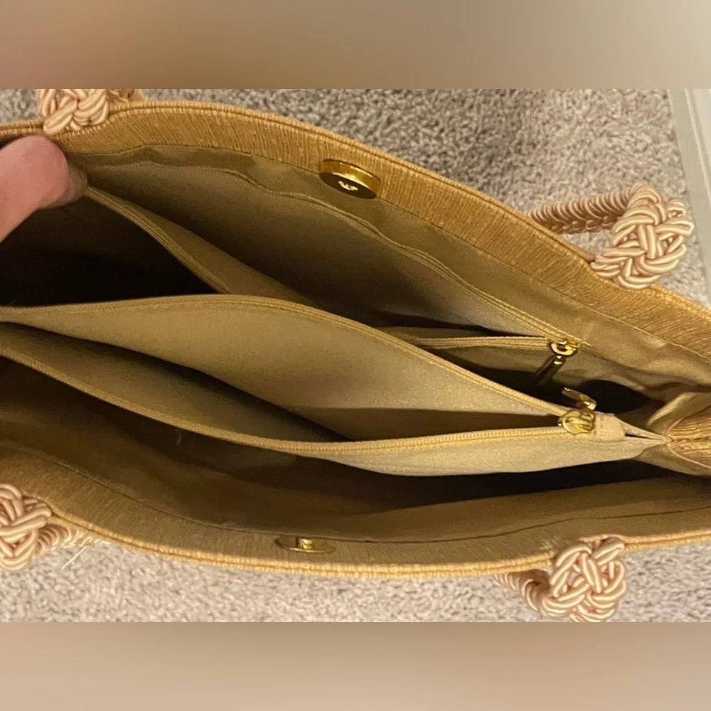 BECHAMEL | Gold Fabric Tote | New with Tags